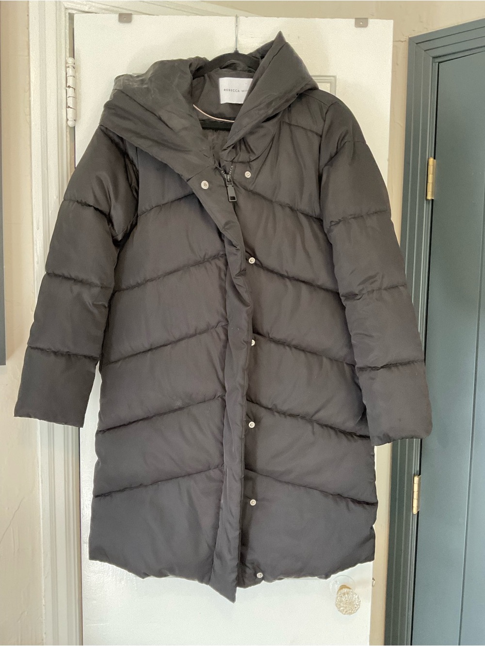 Rebecca Minkoff Dark Gray Long Hooded Puffer Coat